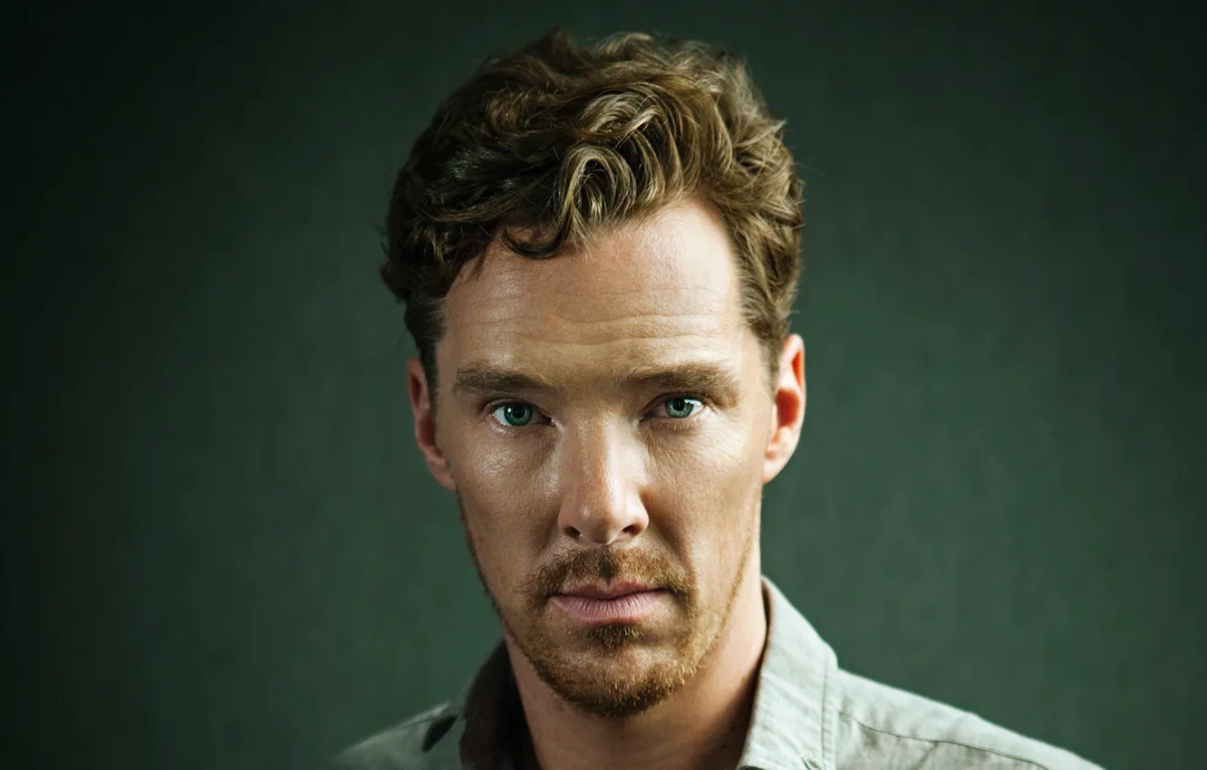 Photo wallpaper look, background, green background, Benedict Cumberbatch, Benedict Cumberbatch