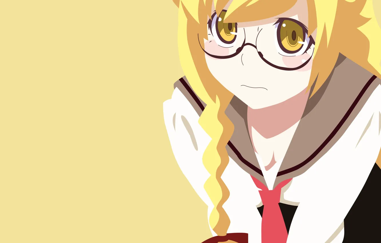 Photo wallpaper yellow, manga, bishojo, seifuku, light novel, The Shinobu Oshin, japonese, .anime