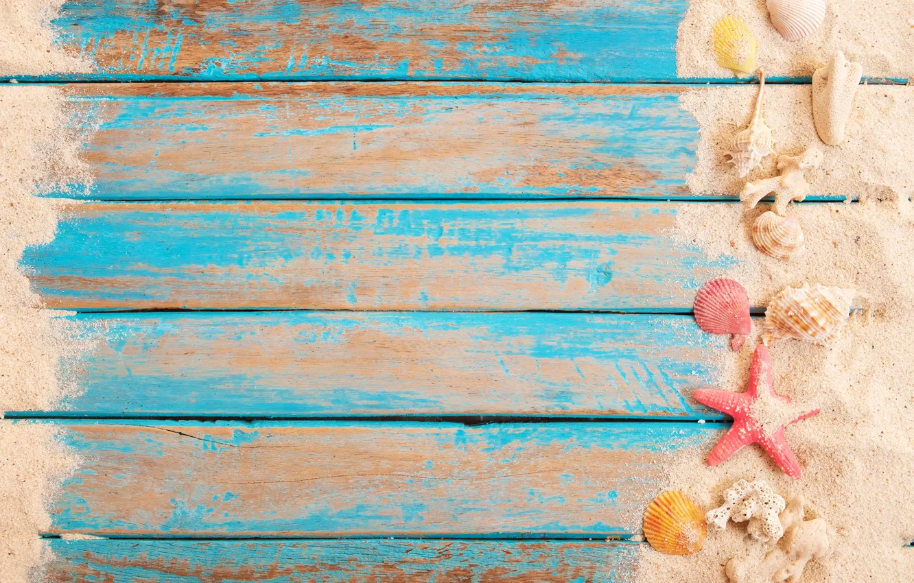 Photo wallpaper sand, beach, stars, background, Board, shell, summer, beach