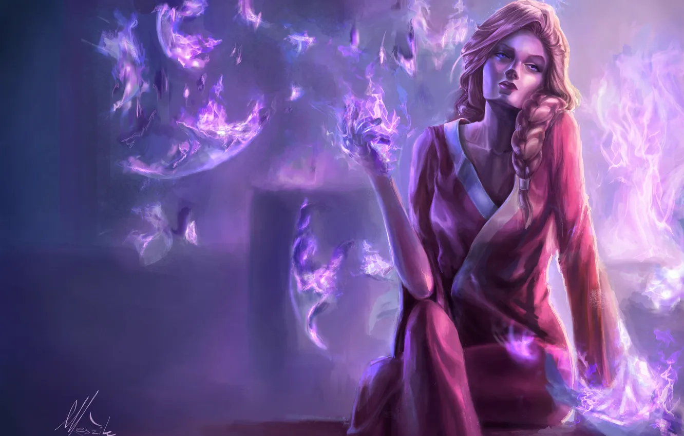 Photo wallpaper girl, anime, art, Shiori