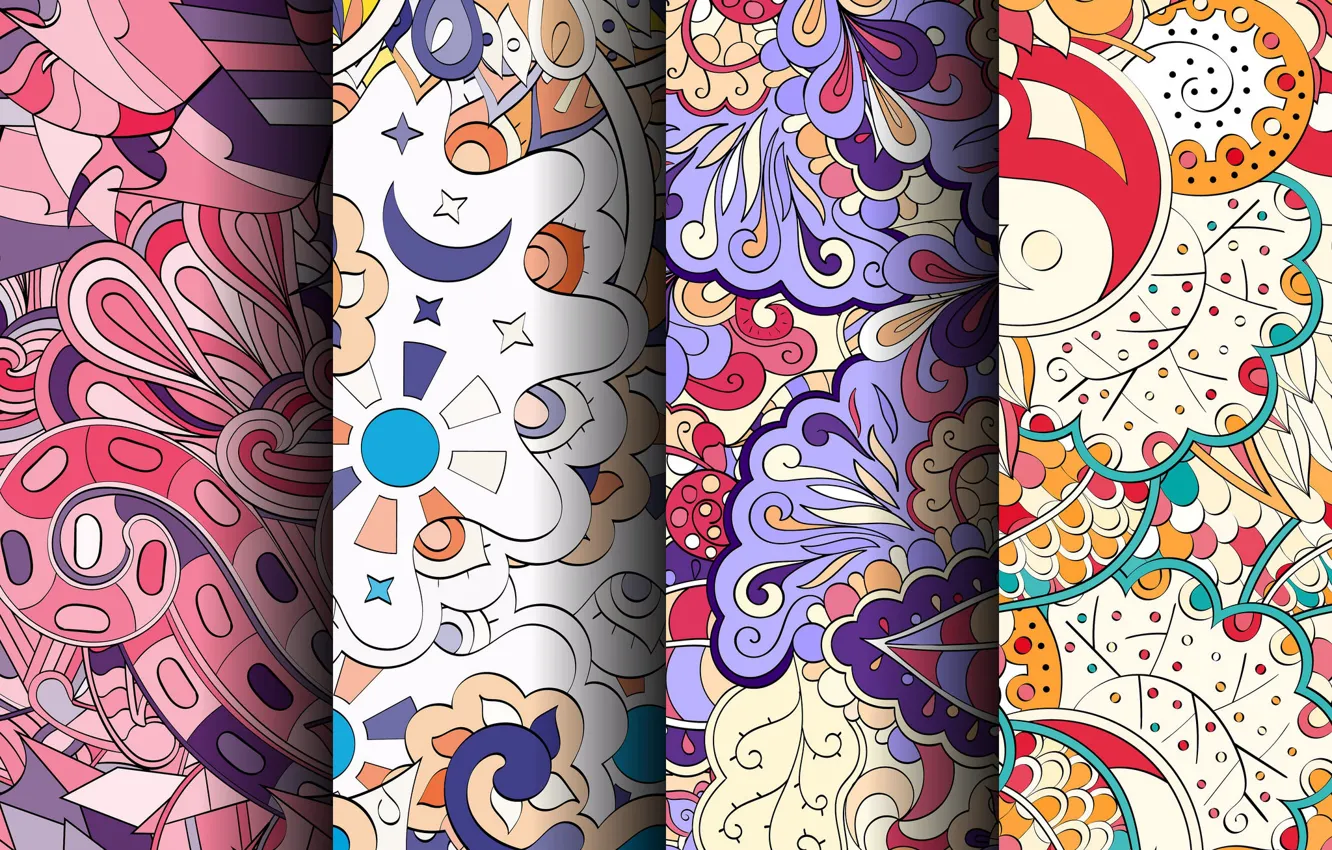 Photo wallpaper background, pattern, colorful, patterns, seamless, Paisley