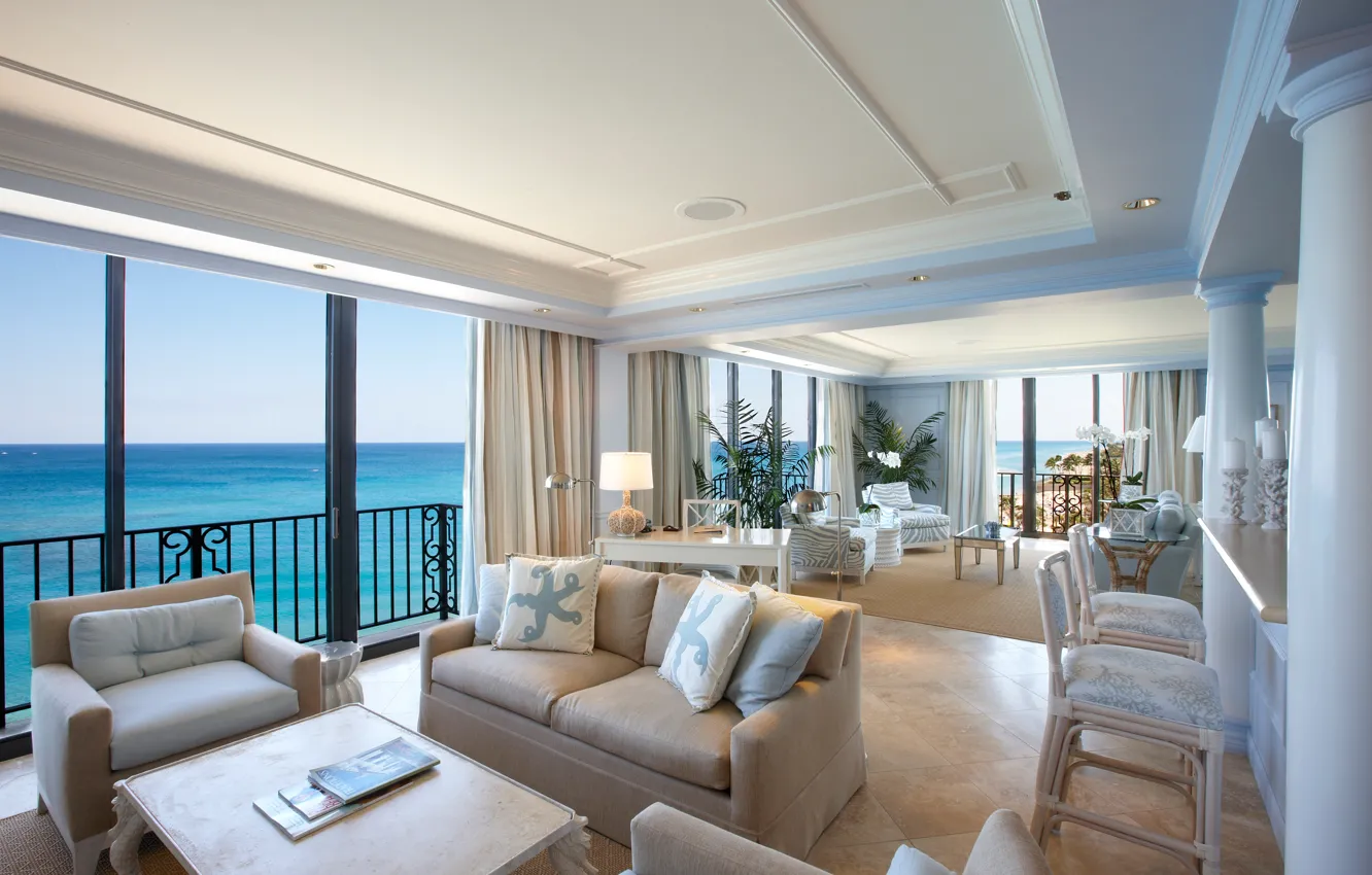Photo wallpaper design, style, Villa, interior, living room, living space
