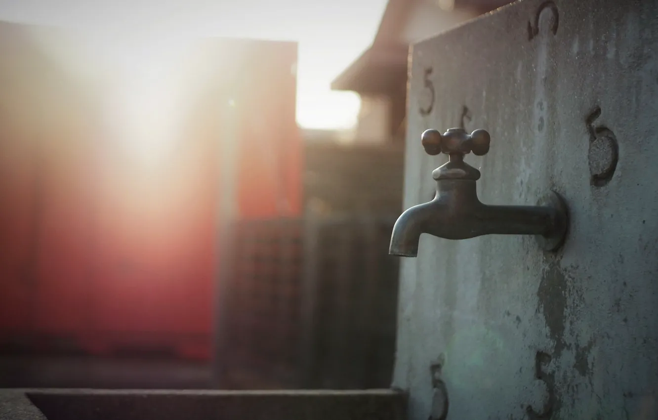 Photo wallpaper light, crane, sink