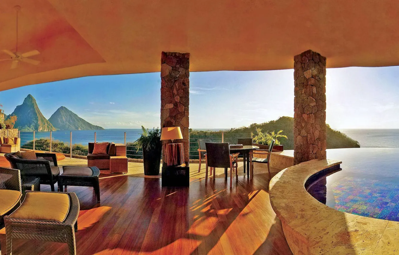 Photo wallpaper interier, Caribbean, Kuoni hotel, St Lucia