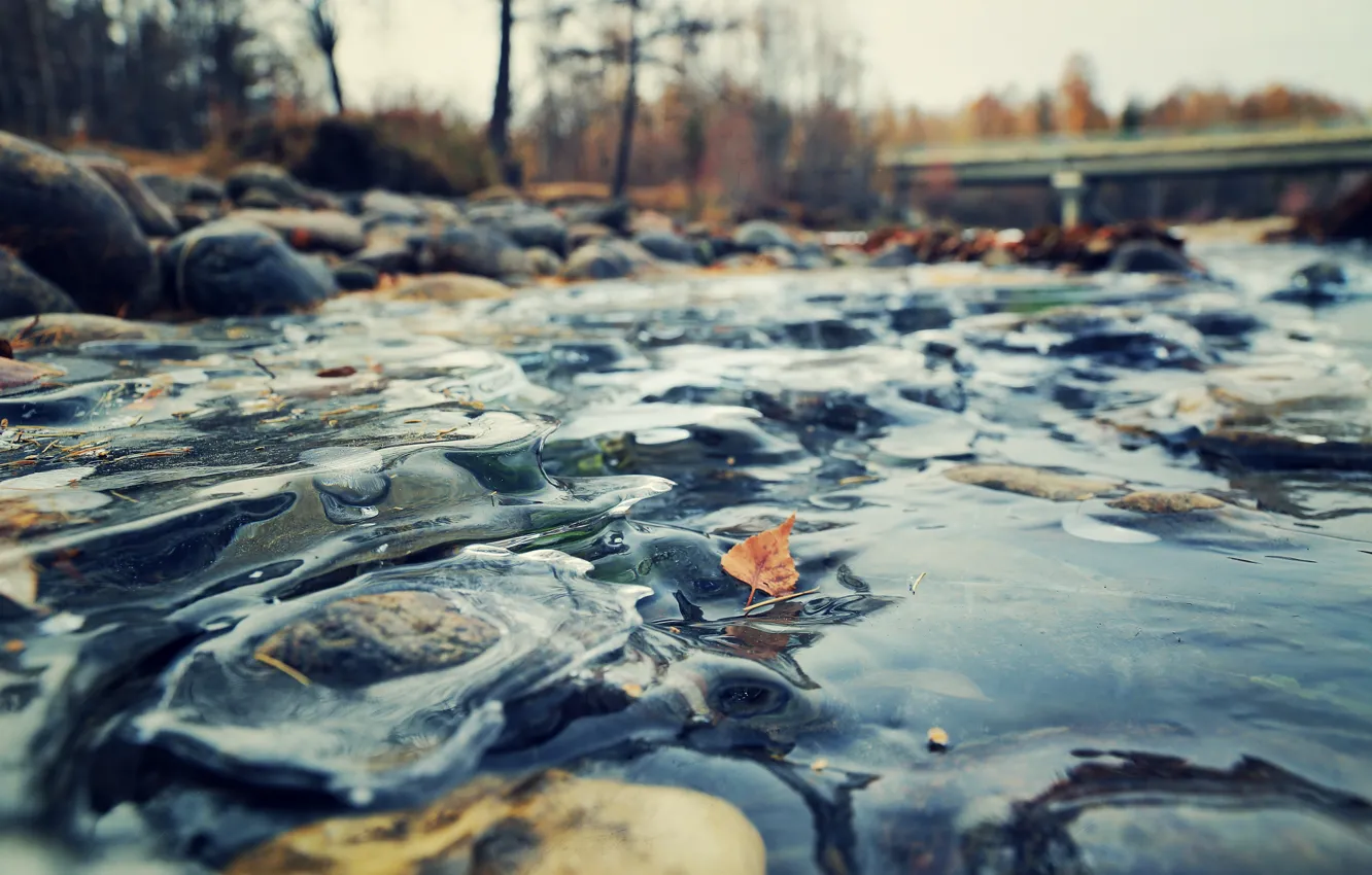 Photo wallpaper ice, autumn, river, October, Baikal