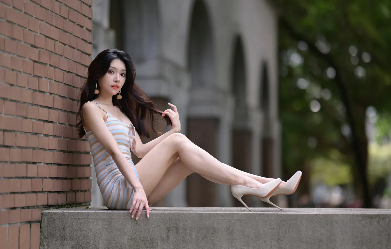 Photo wallpaper dress, shoes, legs, Asian