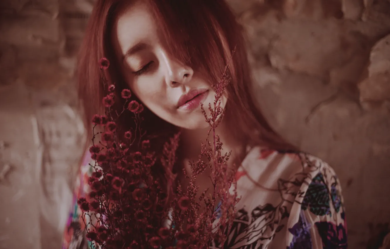 Photo wallpaper face, portrait, Asian