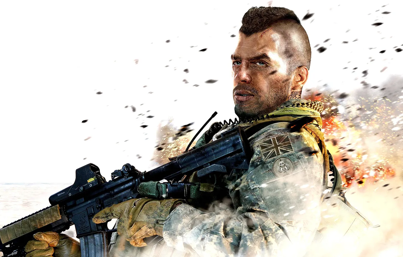 Photo wallpaper modern warfare 2, game, call of duty, rifle, soldier, marine, soul