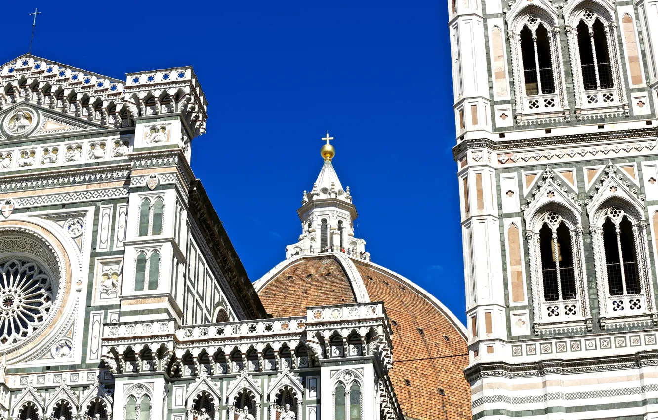 Photo wallpaper Italy, Cathedral, Florence, Santa Maria del Fiore, the bell tower