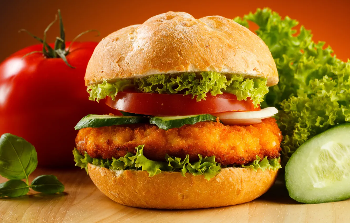 Photo wallpaper food, bread, hamburger, sandwich