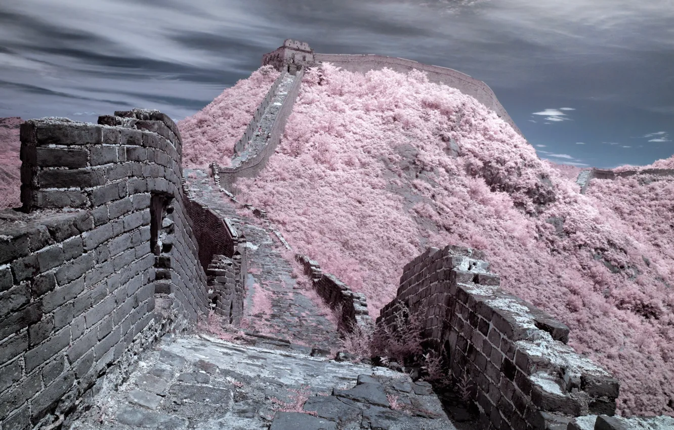 Photo wallpaper landscape, wall, color, Great Wall of China
