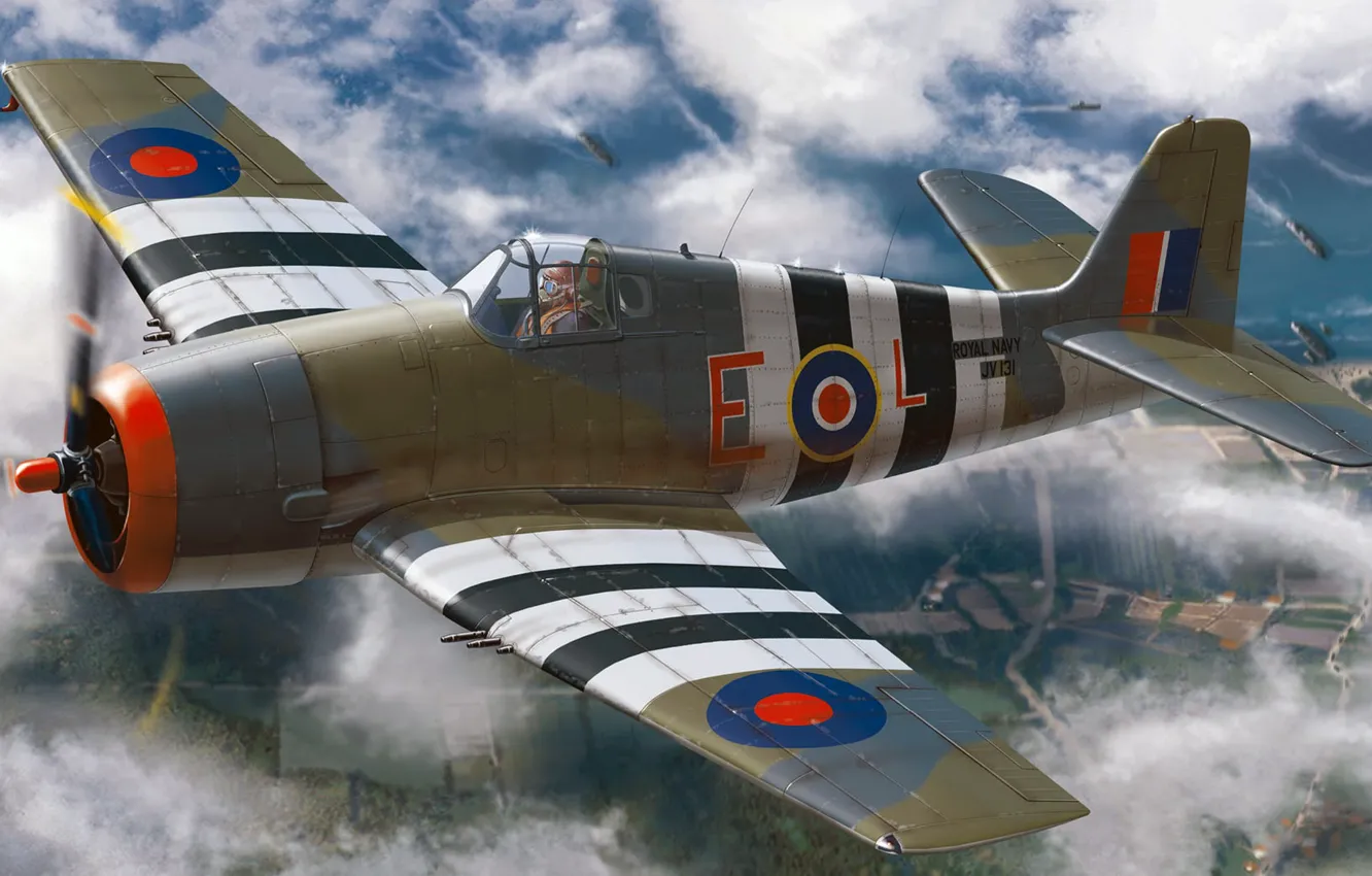 Photo wallpaper UK, RAF, carrier-based fighter, The Grumman F6F Hellcat, Petr Štěpánek, Grumman Hellcat F Mk.I