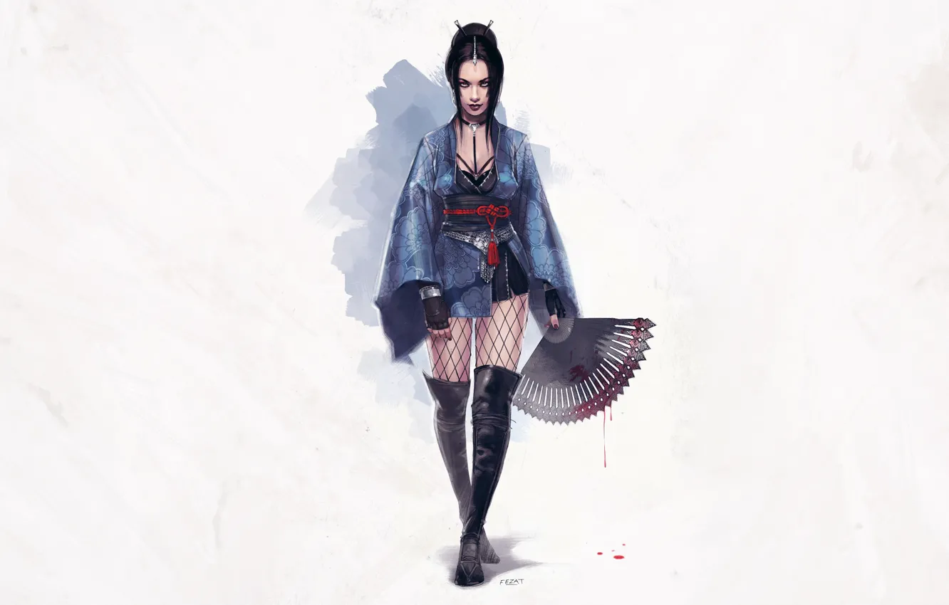 Photo wallpaper white, girl, style, fiction, fan, art, girl, white