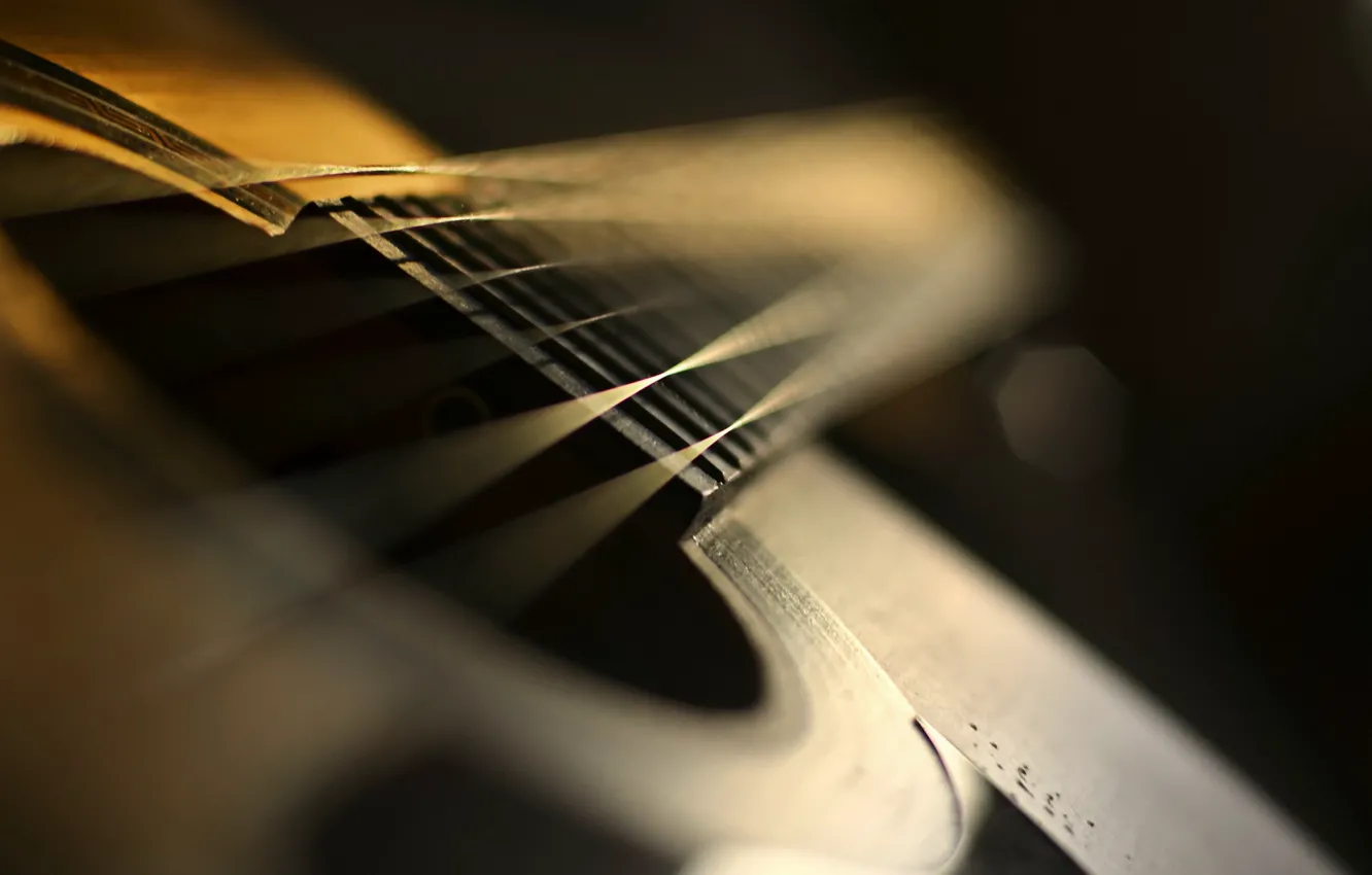 Photo wallpaper macro, music, guitar