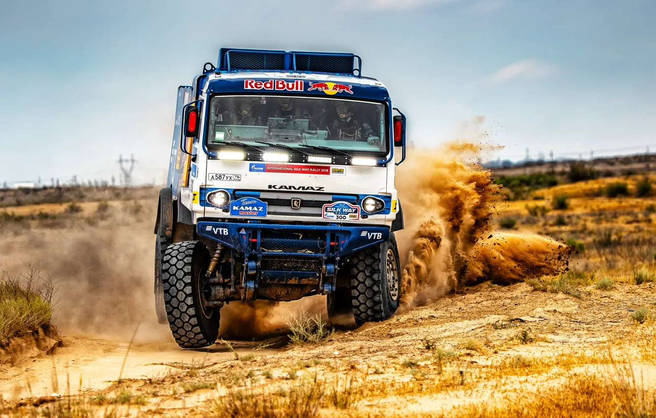 Photo wallpaper Sand, Auto, Sport, Machine, Speed, Truck, Race, Russia