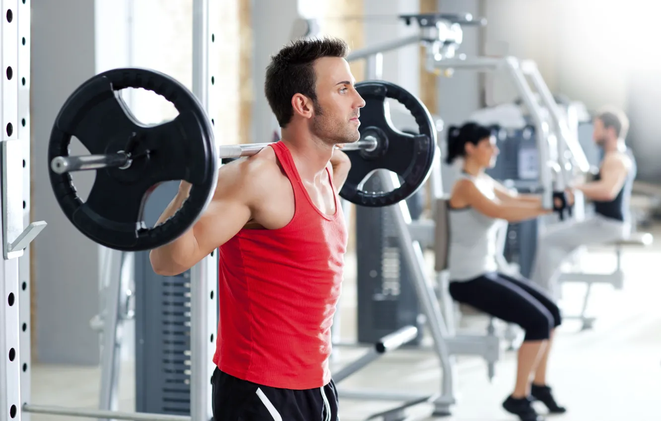 Photo wallpaper look, pose, Muscle, fitness, muscle, rod, athlete, fitness