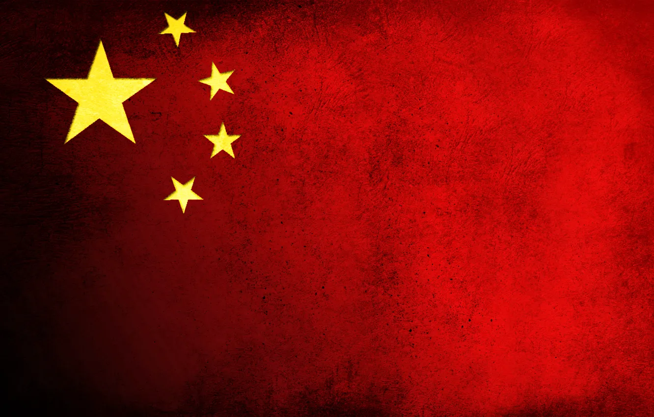 Photo wallpaper stars, red, China, flag, dirt, China