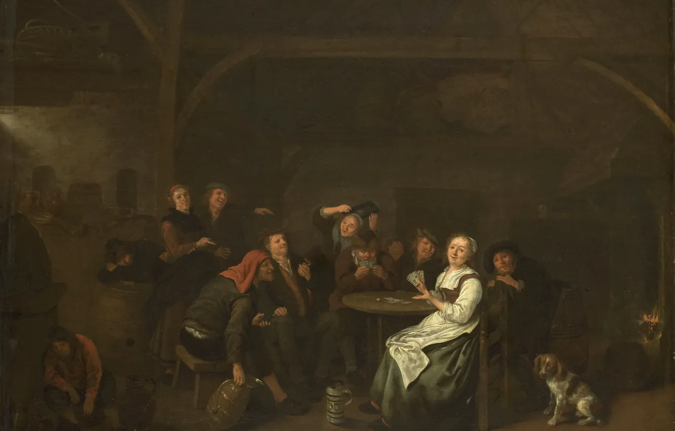 Photo wallpaper trees, people, oil, interior, picture, Player, genre, Yang Means Molenar