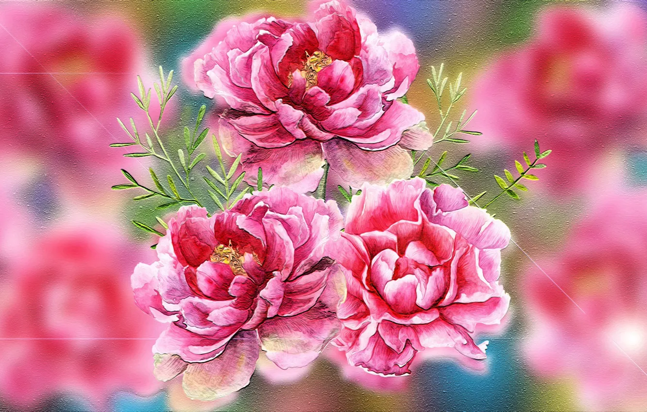 Photo wallpaper Graphics, Flowers