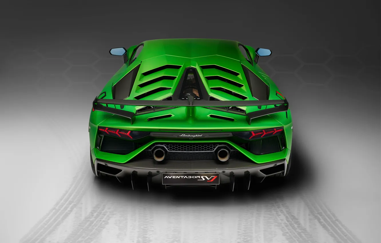 Photo wallpaper Lamborghini, supercar, rear view, 2018, Aventador, SVJ, Aventador SVJ