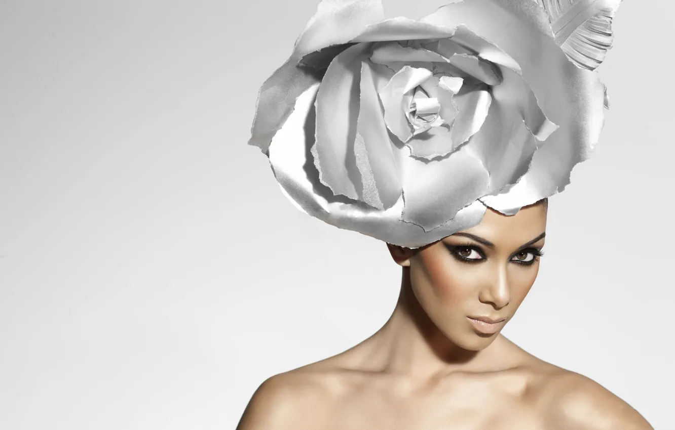 Photo wallpaper flowers, singer, Scherzinger, Nicole