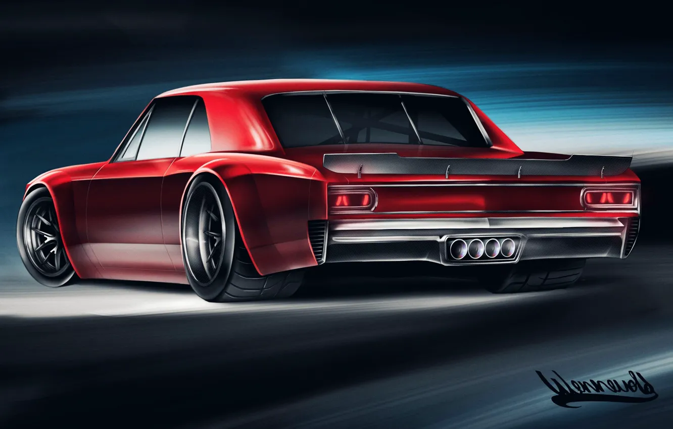 Photo wallpaper machine, auto, figure, Chevrolet, art, Chevy, Chevelle, Chevrolet Chevelle