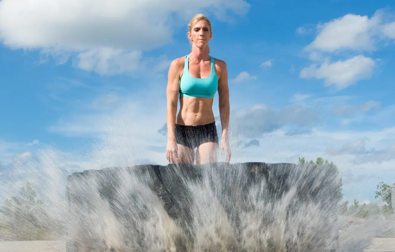 Photo wallpaper Earth, blonde, Cover, crossfit