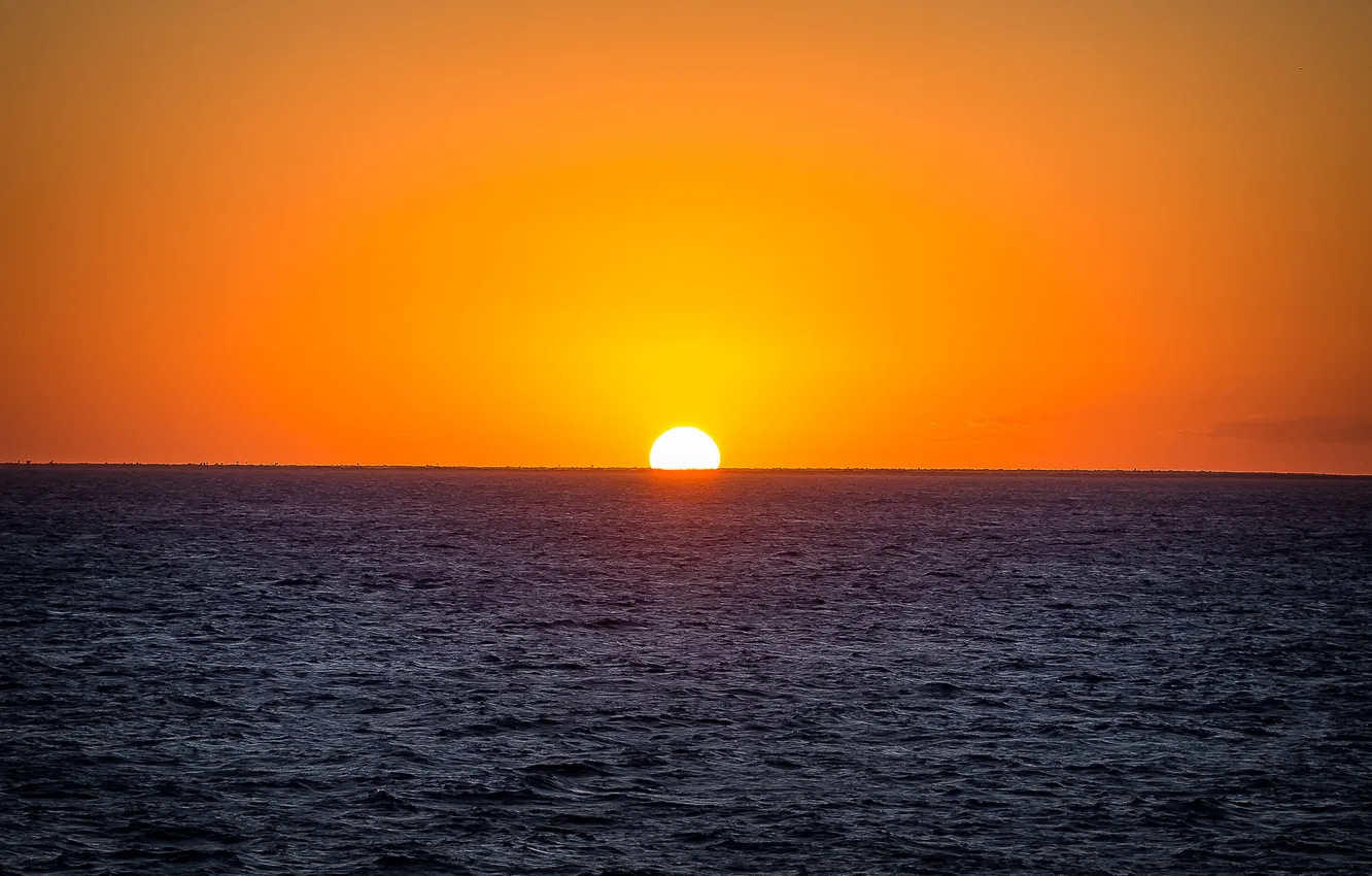 Photo wallpaper sea, the sky, the sun, dawn