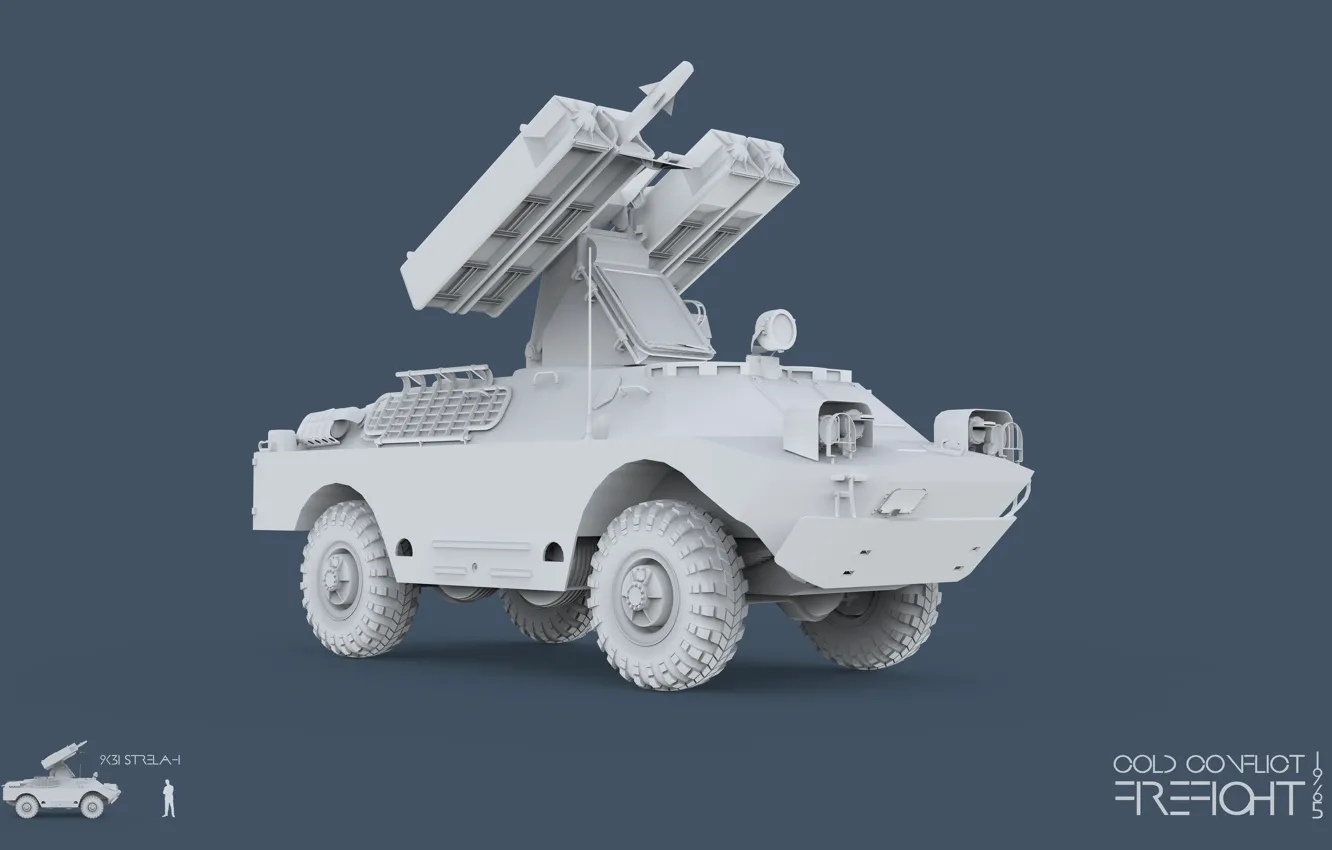 Photo wallpaper 3ds max, CC Firefight 1985, keyshot, cold conflict, Firefight 1985, Gaskin, SA-9, ground to air …