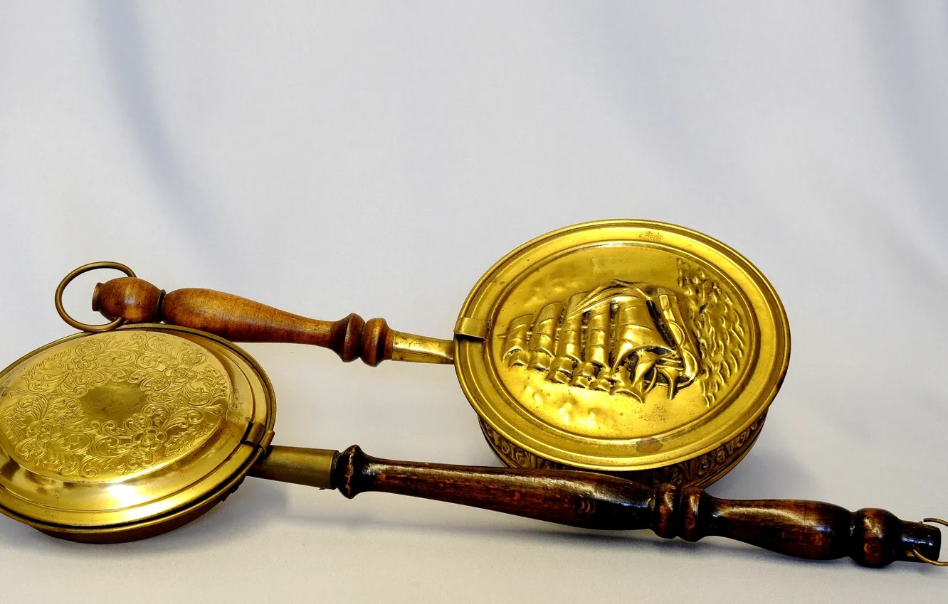 Photo wallpaper trees, background, handle, pan, vintage, copper