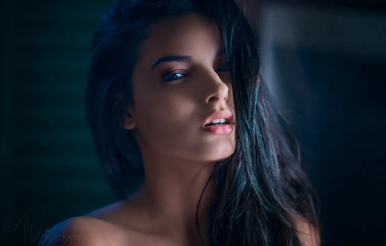 Photo wallpaper background, model, portrait, makeup, brunette, hairstyle, beauty, bokeh