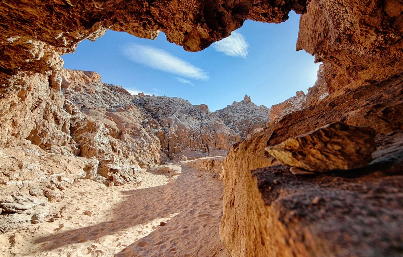 Photo wallpaper stones, desert, cave