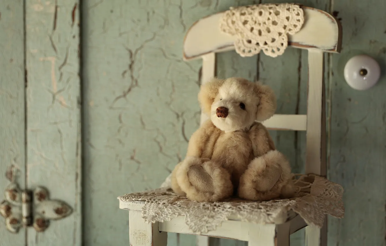 Photo wallpaper toy, bear, chair, Teddy bear
