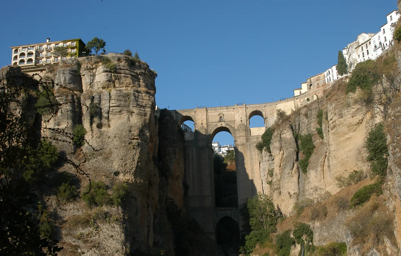 Photo wallpaper Rock, Bridge, Spain, Ronda