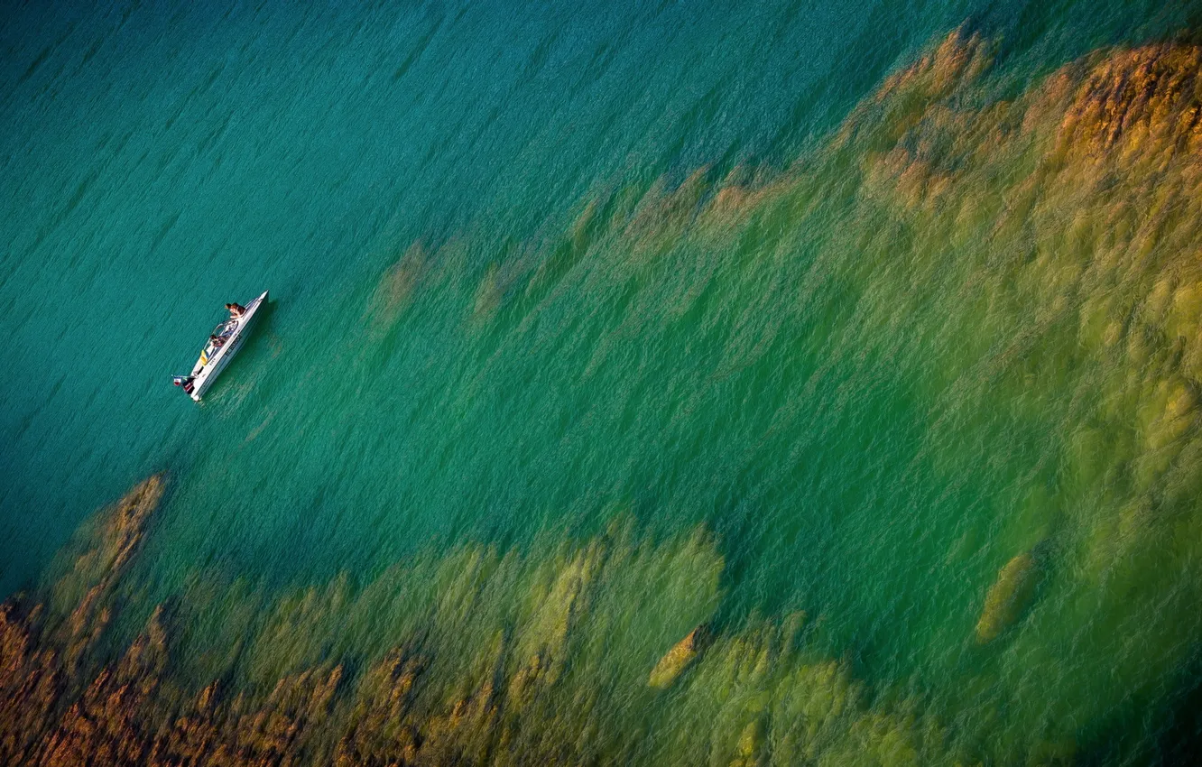 Photo wallpaper sea, nature, boat