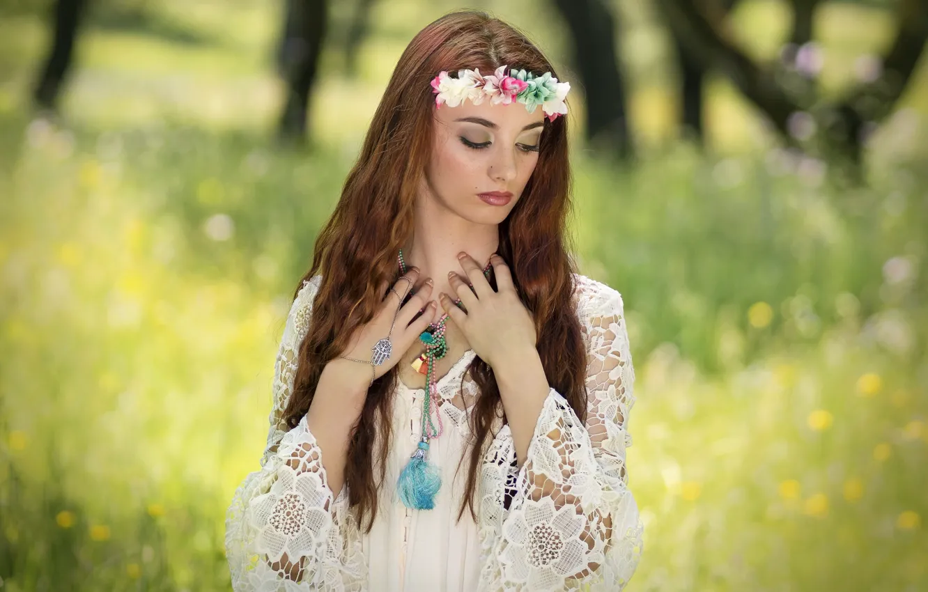 Photo wallpaper Inez Corrente, girl, nature