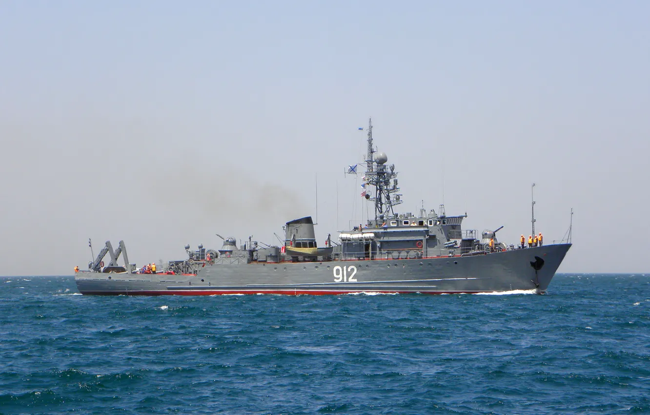 Photo wallpaper sea, minesweeper, project 266m, Turbinist