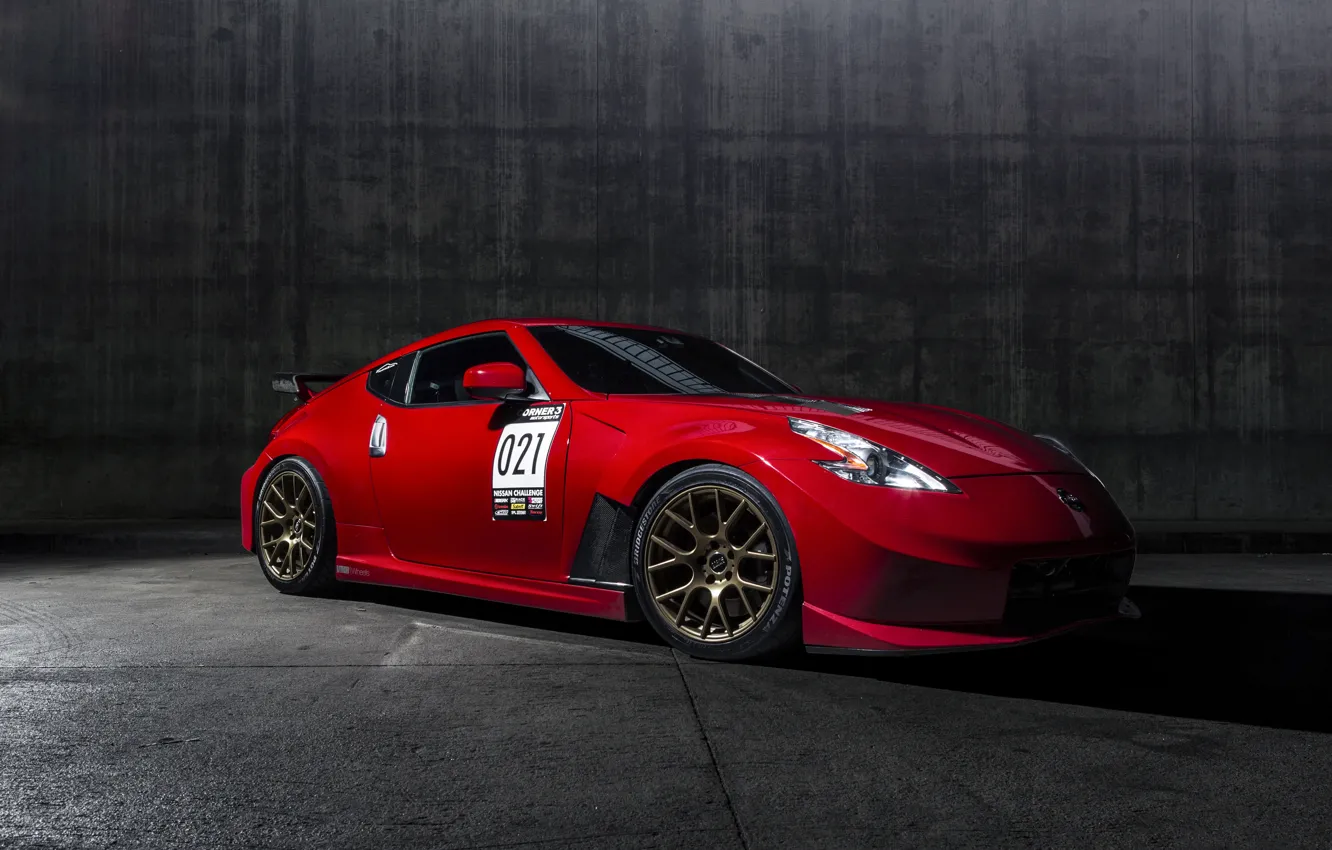 Photo wallpaper Nissan, Red, 370Z, Nismo, Solid