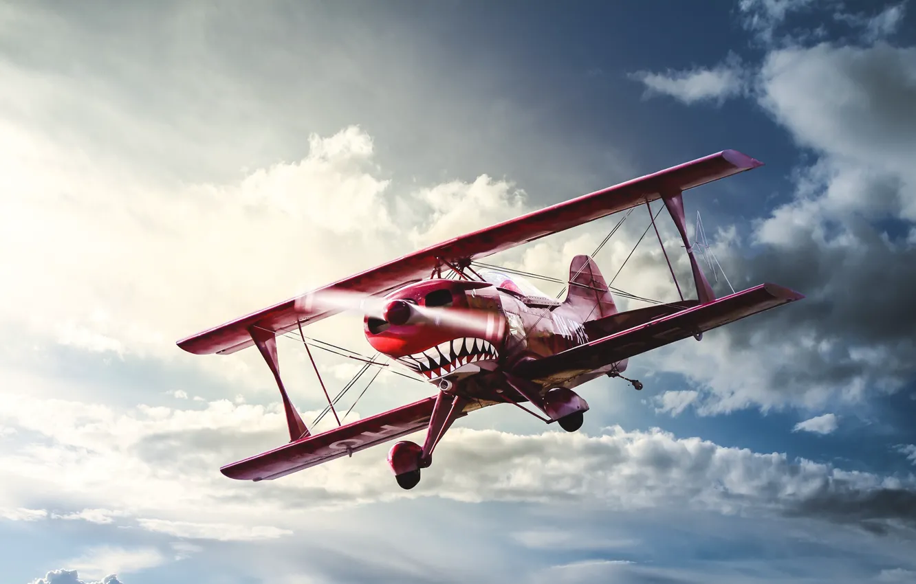 Photo wallpaper the sky, flight, the plane, Pitts Special, OH-XPF