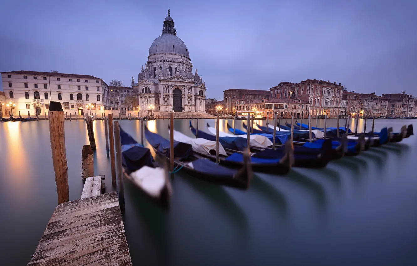 Photo wallpaper building, home, Italy, Church, Venice, channel, Italy, gondola