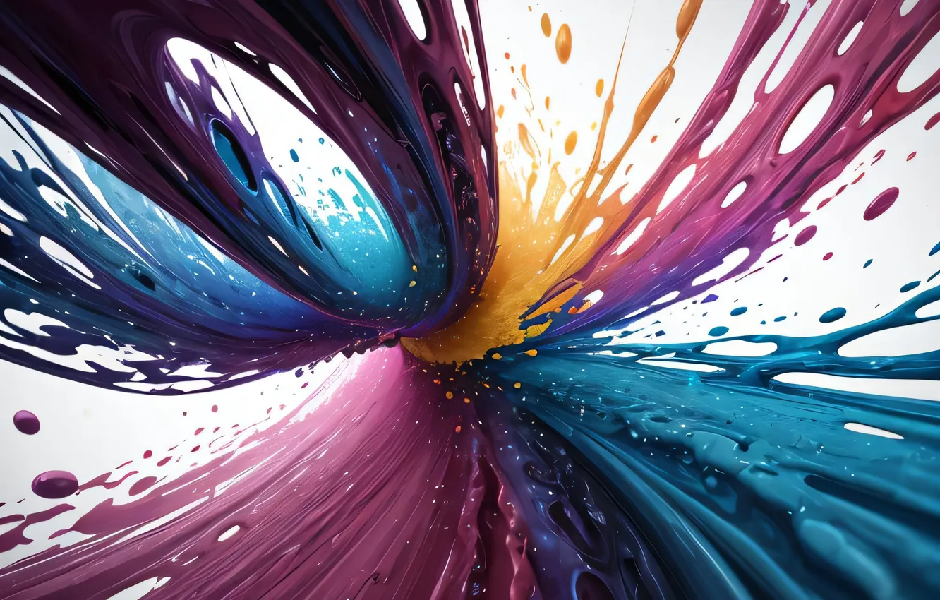 Photo wallpaper squirt, abstraction, paint, divorce, abstract background, AI art, neural network