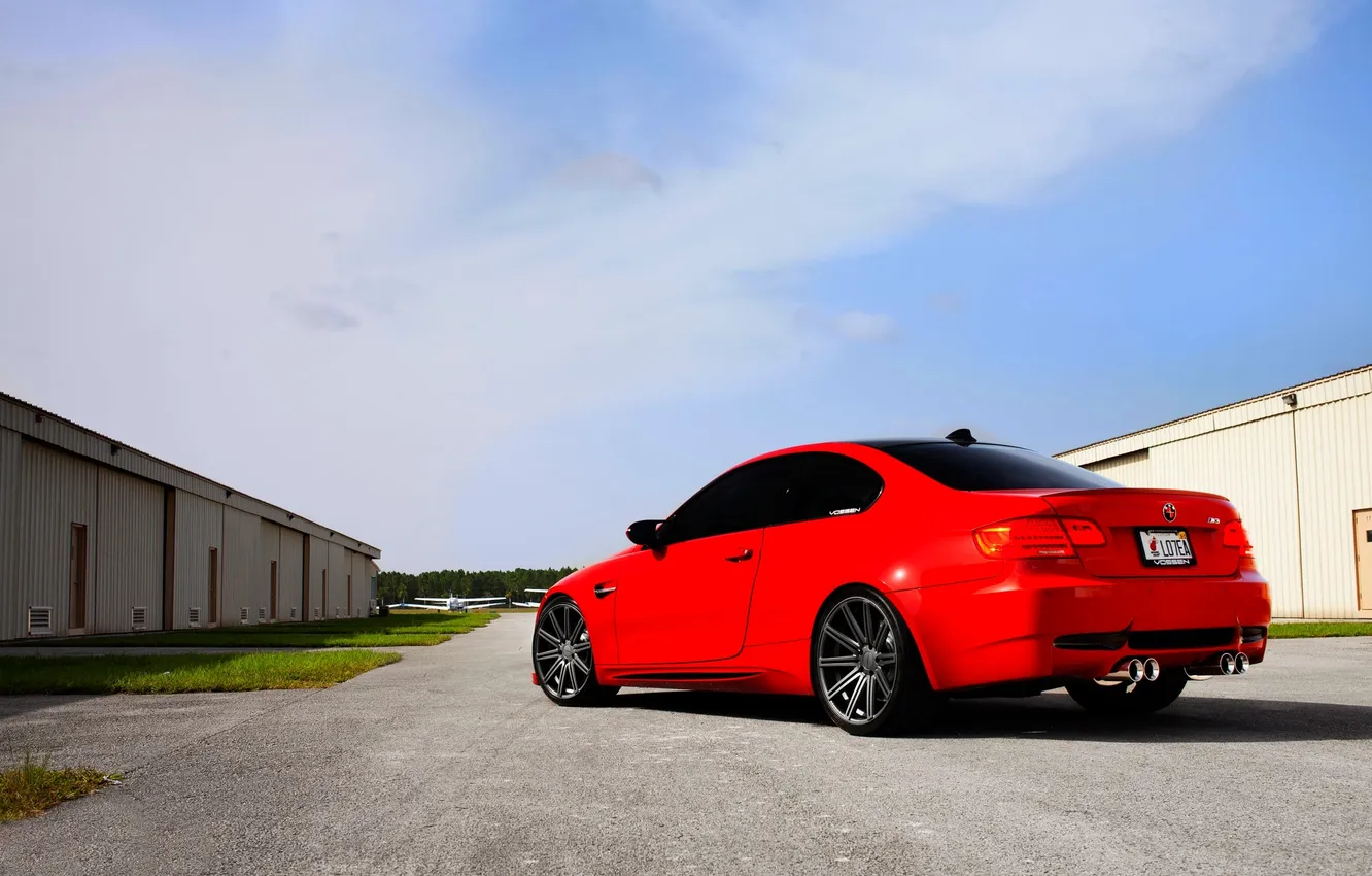Photo wallpaper The sky, Red, Auto, BMW, Boomer, BMW, Day, Coupe