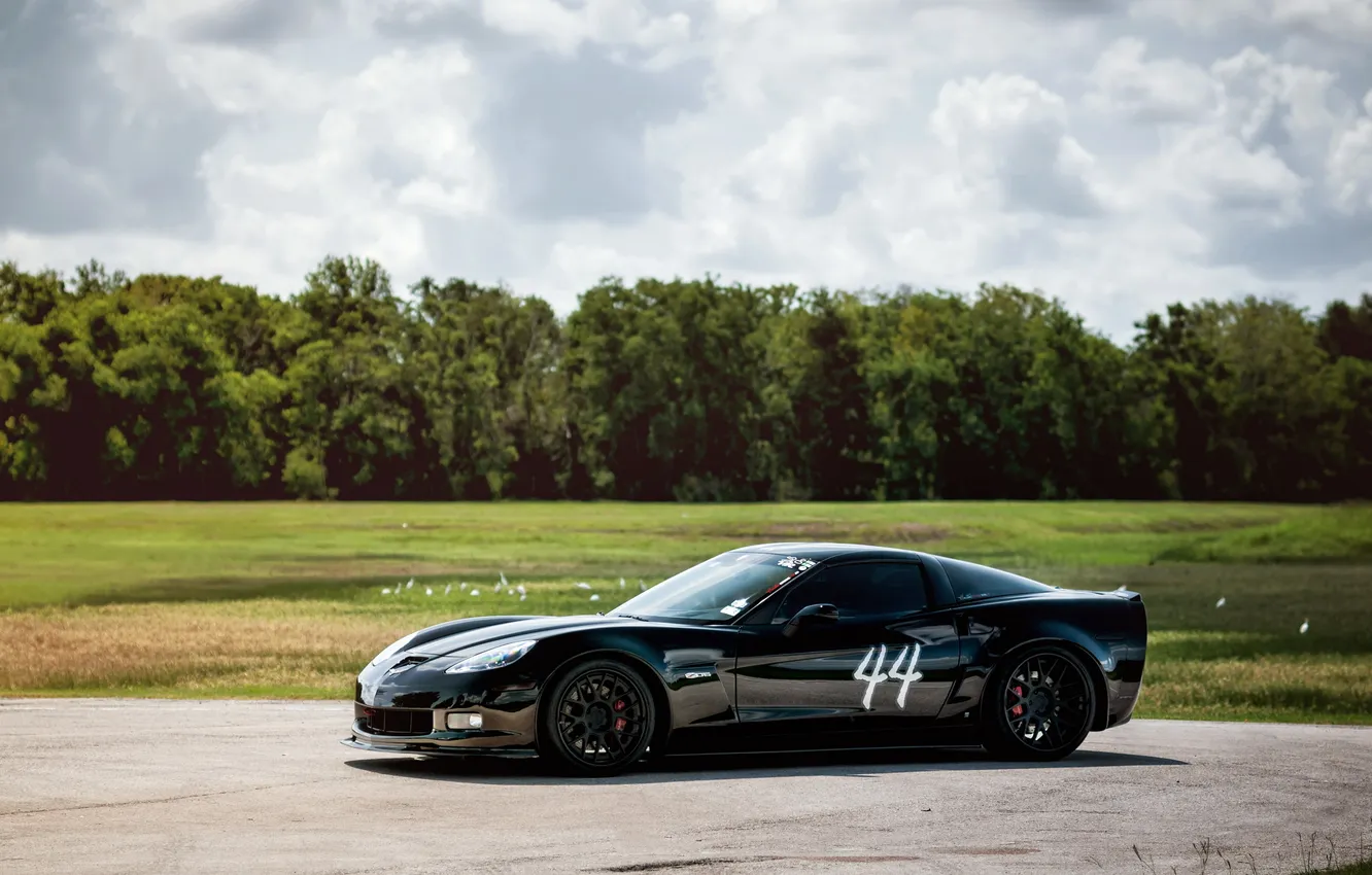 Photo wallpaper black, Chevrolet Corvette Z06, car Wallpaper, Chevrolet Corvette