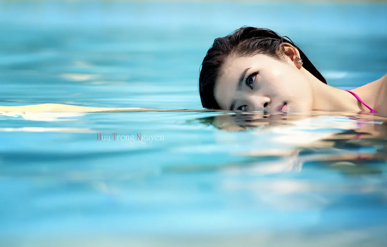 Photo wallpaper water, girl, Asian