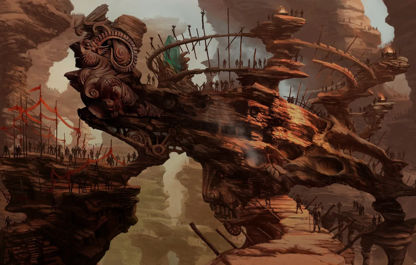 Photo wallpaper people, construction, Ancient