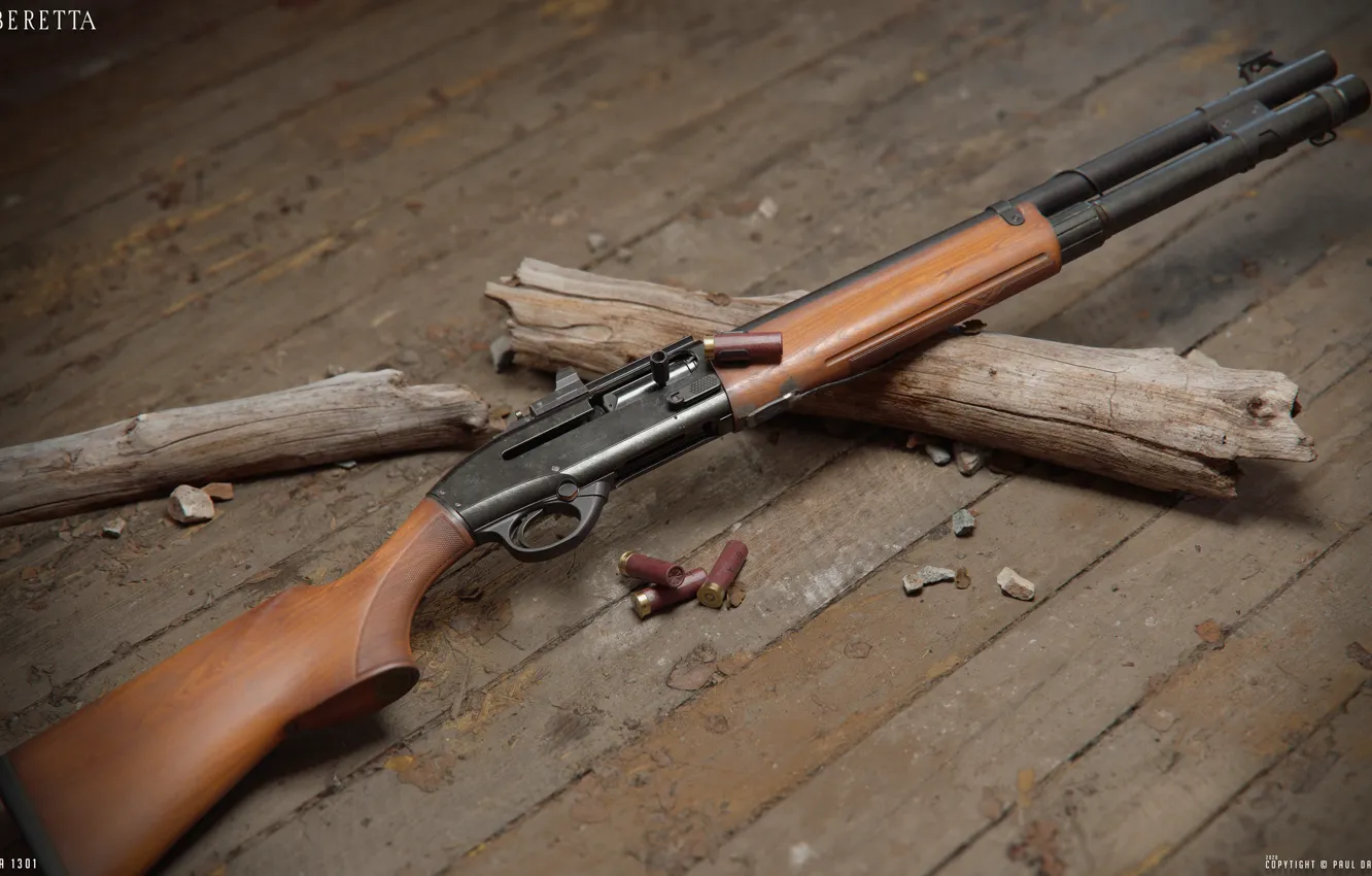 Photo wallpaper weapons, gun, shotgun, weapon, render, shotgun, Beretta, beretta 1301