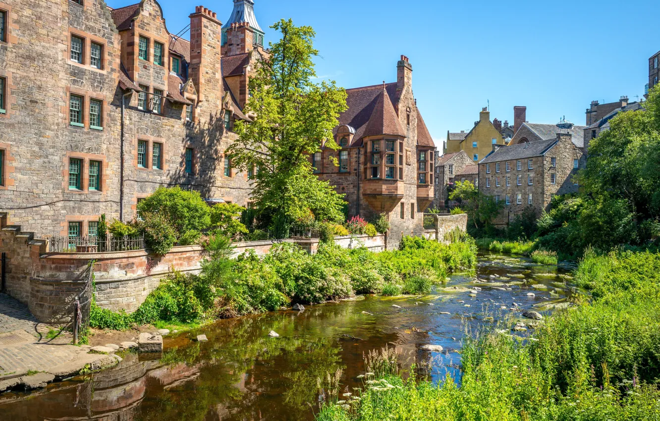 Photo wallpaper the city, Scotland, architecture, Scotland, Edinburgh, Edinburgh, Dean Village