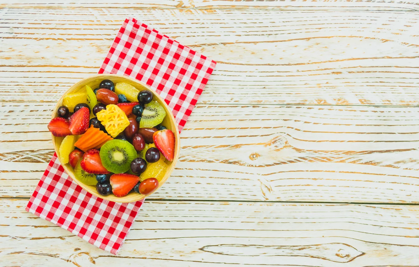 Photo wallpaper berries, fruit, dessert, salad