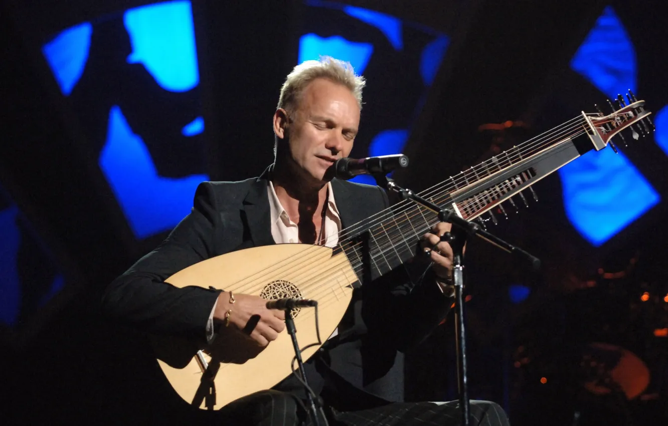 Photo wallpaper mood, concert, actor, musician, singer, musical instrument, composer, Sting