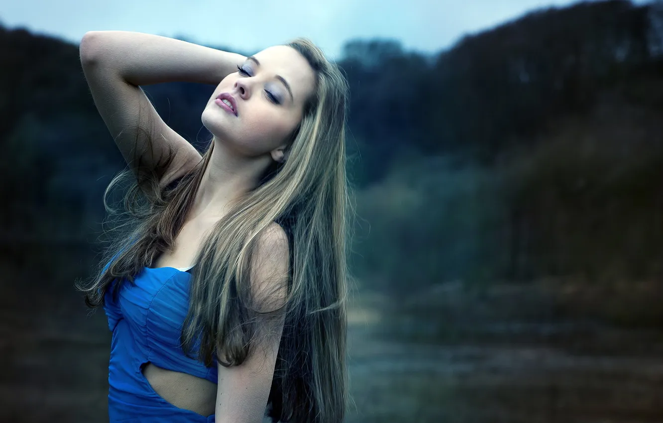 Photo wallpaper girl, pose, background